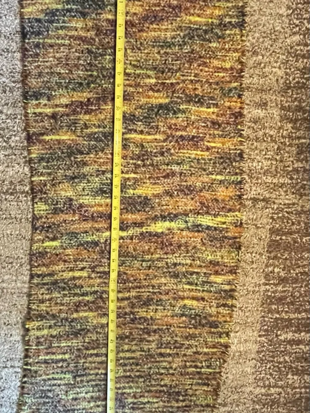 Multicolor Scarf w/White Fringe (Length 71 in)